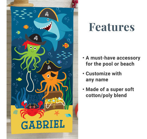 Toalla De Playa Inspirada En El Océano Pirata De Samuel's Ad