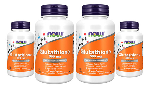 Glutationa 500mg Now Foods Glutathione 60 Veg Caps 4un Sabor Sem sabor