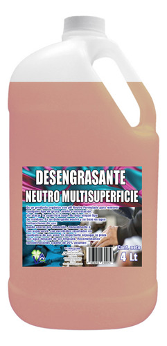 4 Litros Desengrasante Neutro Multisuperficie