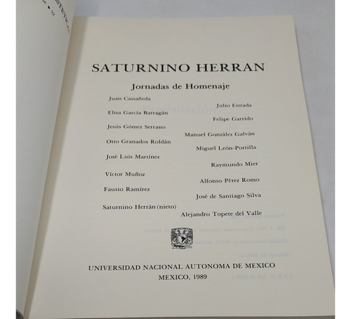 Saturnino Herran Jornadas De Homenaje Unam (Usado)