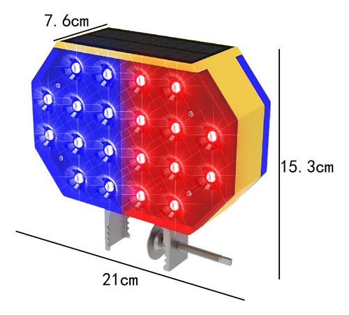 Semáforo Solar, Semáforo Led Rojo Azul, Lámpara De