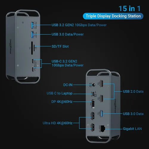 Laptop Docking Station Doble Monitor, Usb C Dock Triple...