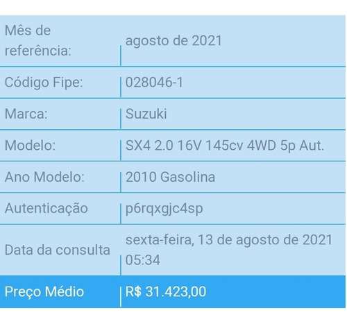 Imagem 14 de 14 de Suzuki Sx4 2011 2.0 4wd Aut. 5p R$ 29,500 - Venda Rápida