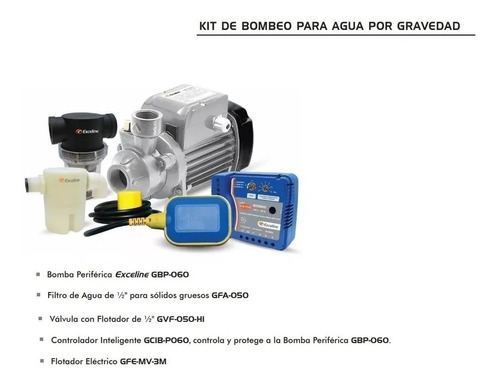 Kit De Bombeo Para Agua Por Gravedad Exceline