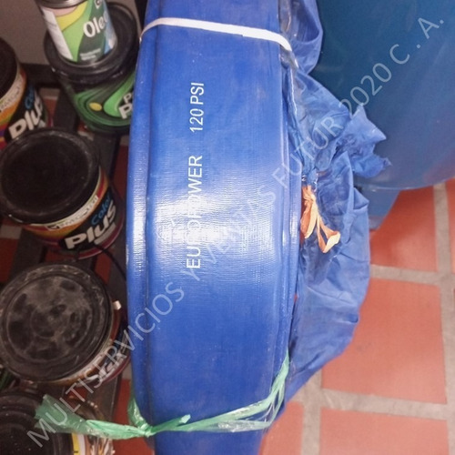 Imagen 3 de 5 de Manguera Pvc 120 Psi Rollo 100mts 2 Y 3'' Plana Azul