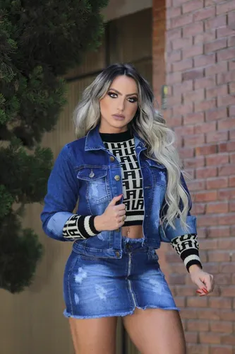 Saia jeans ziper best sale frontal