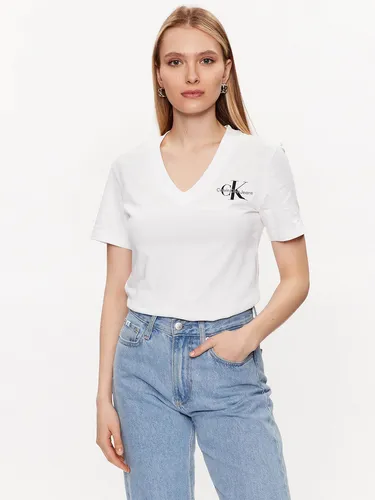 Polera Monologo Slim V-neck Blanco Yaf Calvin Klein