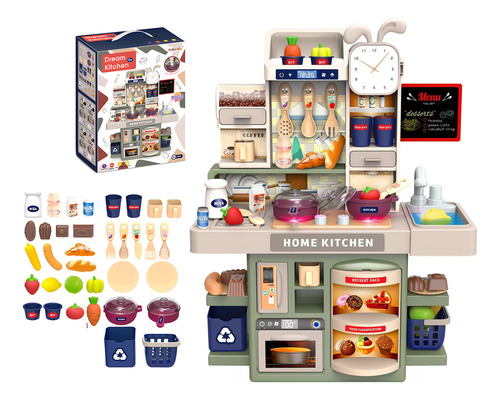 33pcs Cocinita De Juguete Con Luz Y Vapor, Cocina Infantil