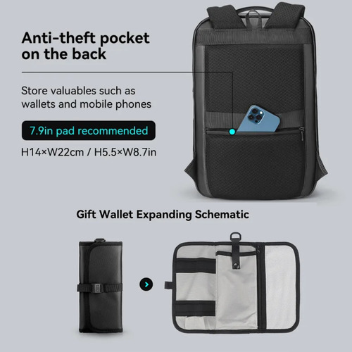 Mochila Premium Notebook 15,6 Trava Segurança Tsa E Carteira