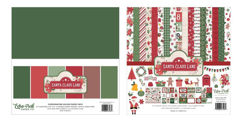 Echo Park Coleccion Papel Kit 12 Diseño Santa Claus Lane