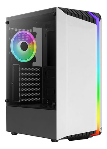 Gabinete Aerocool Bionic V2 Rgb Templado Rgb Atx White