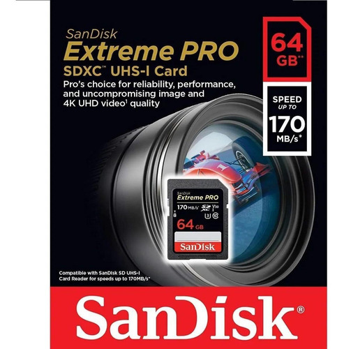 Cartão Memória Sd 64gb 170mb/s Extreme Pro 4k Sandisk