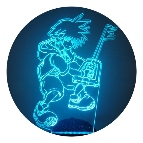 Lámpara Led Sora Kingdom Hearts Fan Art Decorativa