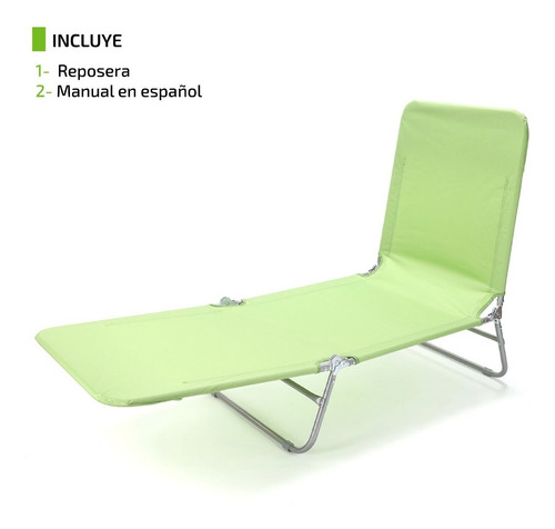 Imagen 6 de 9 de Reposera Plegable Silla Playera Reforzada Jardin Y Exterior
