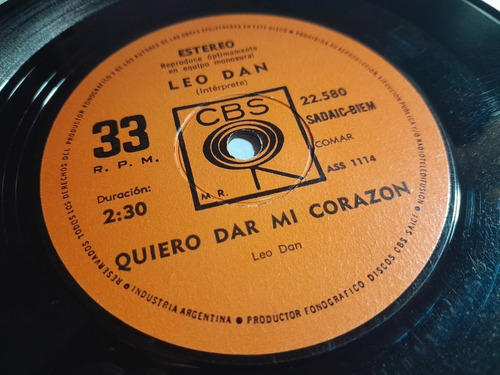 Vinilo Simple - Leo Dan -quiero Dar Mi Corazón/siempre Estoy