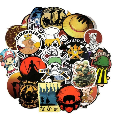 Set 50 Calcomanías One Piece Sticker Vinil Adhesivo