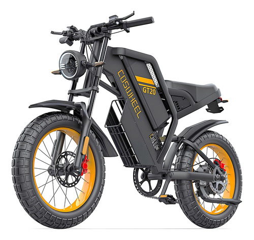 Coswheel Gt20 Bicicleta Moto Elétrica 1500w Freio Hidráulico 55km/h 90km De Autonomia Cambio Shimano Preto