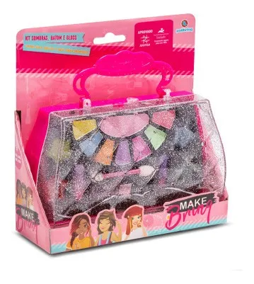 Mala Kit Maquiagem Infantil Barbie Batom Sombra Esmalte