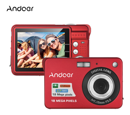 Cámara Digital Andoer Hd 720p 18m Con 2 Baterías