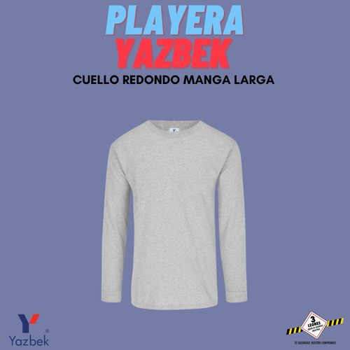 Playera Manga Larga 100% Algodón Cuello Redondo Yazbek