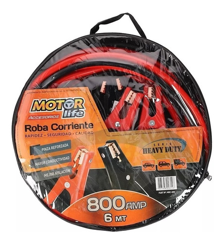 Cable Roba Corriente 800 Amperes Motorlife 6 Mts 