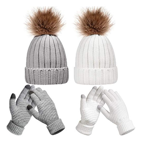 Juego De 4 Gorros De Invierno Para Mujer, Gorro De