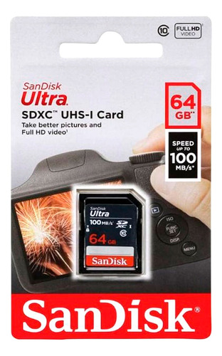 Memoria Sdxc Sandisk Ultra 16gb Uhsi Cl10 Sdsdunr-064g-gn3in