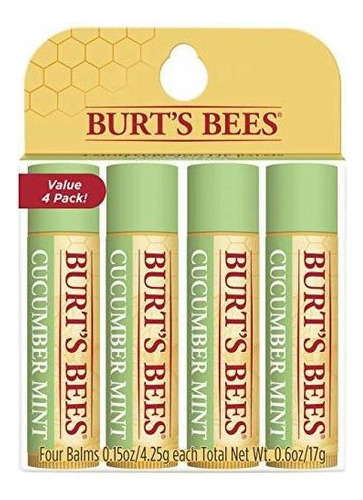 Burt's Bees Bálsamo Labial Hidratante 100% Natural, Pepino 