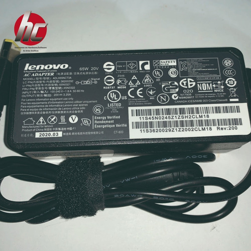 Cargador Genérico Lenovo Punta Cuadrada 20v 3.25a (nuevo) (Usado)