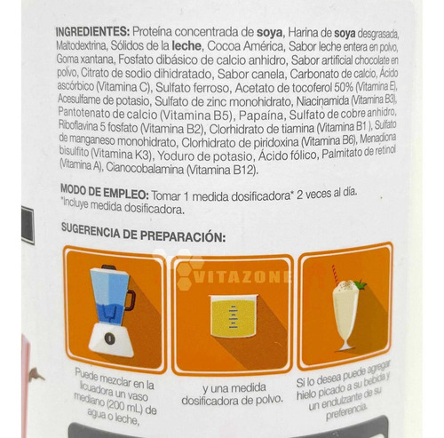 Imagen 4 de 6 de Malteada Enersoy Alimento De Soya Chocolate 500 G Vitaminas