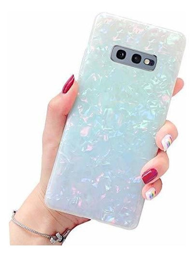 Estuche Para Galaxy S10e Lujo Purpurina Nacarada Brillo