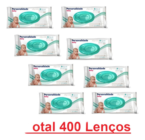 Kit 8x Lenço Umedecido Personalidade Rn C/50 (total 400und.)
