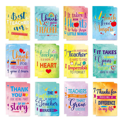 24 Cuadernos De Agradecimiento Profesores, Regalo Inspi...