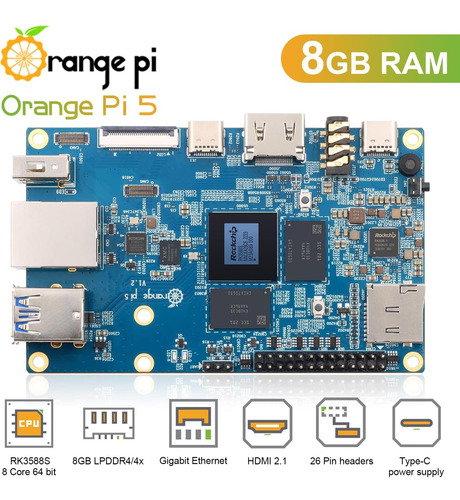Computadora De Placa Única Orange Pi 5 8gb Rk3588s 8