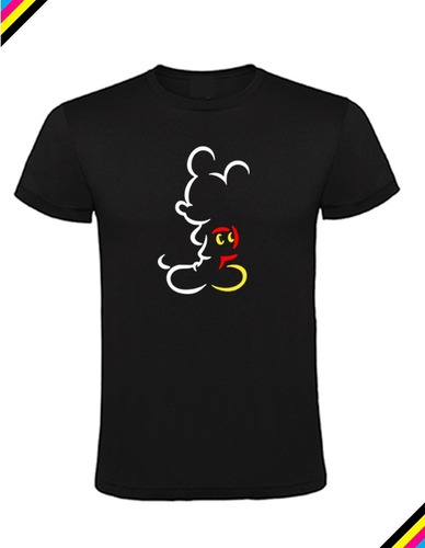 Polera Estampado Micky Mouse Silueta Colo Moda Hombre Y Niño