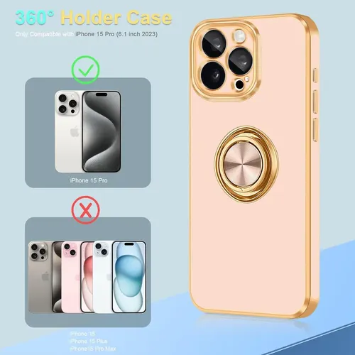 Ch Capa Finic Para iPhone 15 Pro [com Suporte De Anel De 360