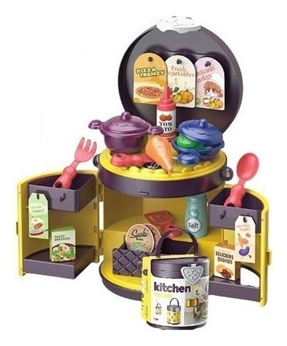 B Juego De Juguetes De Cocina Simulados, Bolso Tipo Cubo
