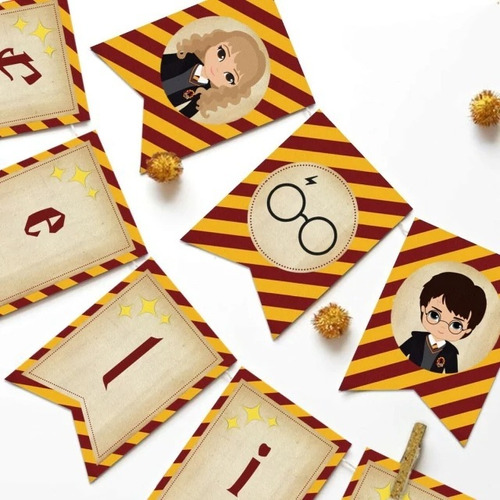 Banderín Personalizado Para Cumpleaños. Harry Potter