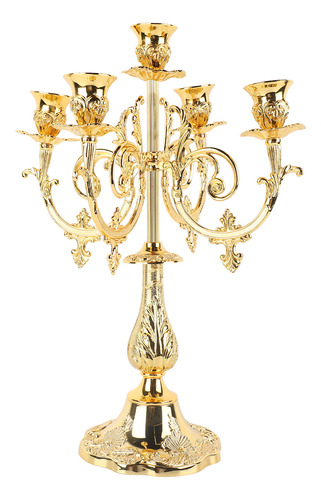 Candelabro De Metal Con 5 Brazos, Estilo Vintage Europeo