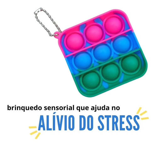 Chaveiro Pop It Anti Stress Tie Dye Sensorial Toy