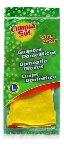 Limpia Sol Guantes De Látex Domésticos - Talla L (x3 Unid)