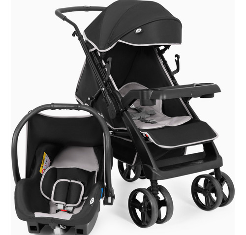 Carrinho De Bebê Com Bebê Conforto Joy Ii Preto Tutti Baby