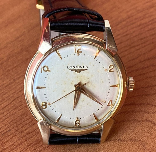 Precioso Antiguo Reloj Longines Mecánico Cuerda Enchapado