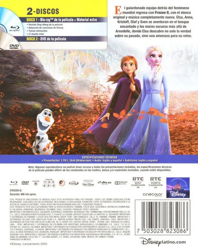 Frozen 2 Dos Steelbook Disney Pelicula Blu-ray + Dvd Nuevo