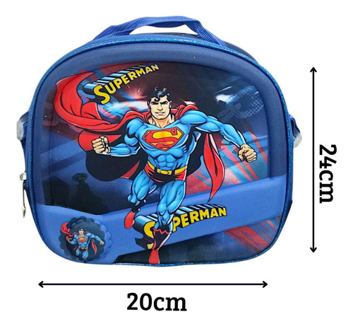 Combo Mochila Primaria 3d Con Luz Led + Lapicera + Lonchera Térmica Varios Personajes