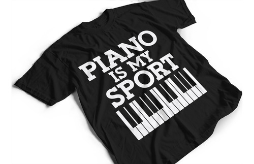 Camiseta Algodón Adulto Estampado De Piano Pianista Teclado