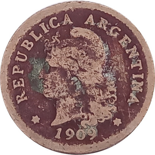 Argentina Niquel De 10 Centavos Del Año 1909 