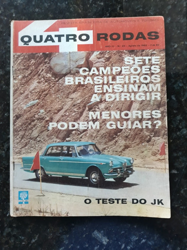 Revista Quatro Rodas 25 Agosto 1962 Alfa Romeo Fusca Vemag