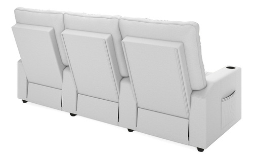 Poltrona Reclinável Para Cinema Parma 3l Baú Usb Pu Cor Branco