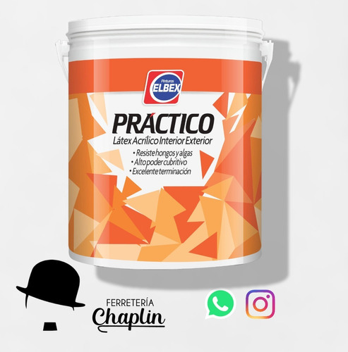 Pintura Látex Acrílico Int-ext Practico Elbex 18lts Chaplin